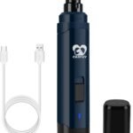 Casfuy Dog Nail Grinder Upgraded – Professional 2-Speed Whisper-Quiet Electric Pet Nail Trimmer Painless Paws Grooming & Smoothing for Small Medium Large Dogs & Cats (Dark Blue)