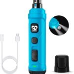 Casfuy Dog Nail Grinder with 2 LED Light – New Version 2-Speed Powerful Electric Pet Nail Trimmer Professional Quiet Painless Paws Grooming & Smoothing for Small Medium Large Dogs(Bright Blue)