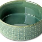 Ceramic Dog Bowl, 6.5 inch Pet Dog Food Bowl Water Bowls, Dogs Dish for Middle and Small Dogs, Puppy, Green