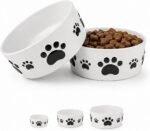 Ceramic Dog Bowls Set, 5''×2'', with Anti-Slip Rings, 2 Cups Capacity