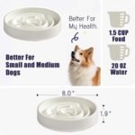 Ceramic Slow Feeder Dog Bowl,1.5 Cups Pet Slow Feeder for Small and Medium Breed,Puzzle Dog Food Dish,Anti-Gulping,Stop Bloat,Preventing Choking(White) - Image 2