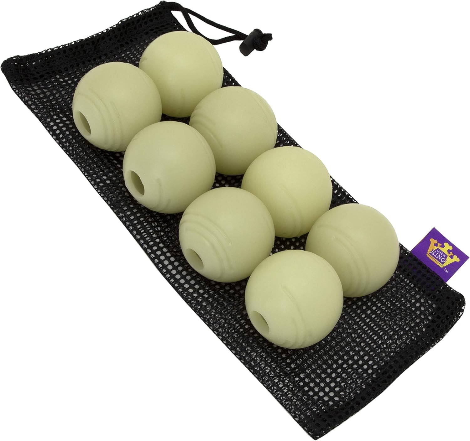 Chew King by Mammoth Glow-in-the-Dark Dog Fetch Balls (8-Pack), Lattice Rubber Balls for Night Play, High Bounce Fetch Toys, Rechargeable Under Any Light, Medium 2.5″ Chew King by Mammoth Glow-in-the-Dark Dog Fetch Balls (8-Pack), Lattice Rubber Balls for Night Play, High Bounce Fetch Toys, Rechargeable Under Any Light, Medium 2.5″