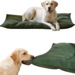 Chew Proof Indestructible Dog Bed,Medium (22″x35″),Green
