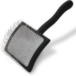 Chris Christensen Big K Dog Slicker Brush for Dogs (Goldendoodles, Labradoodles, Poodles), Groom Like a Professional, Fluff Detangle Style, Saves Time Energy, Black, Large