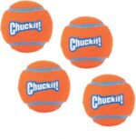 Chuckit! Dog Tennis Ball Toy, Medium 2.5in, 4 Pack, for 20-60lbs Dogs
