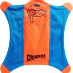Chuckit! Flying Squirrel Fetch Dog Toy – Water Floating Flyer – Soft and Durable Polyester Canvas Construction – For Large Dogs – Size Large – 11-inch Diameter – Pack of 1 – Orange and Blue
