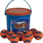 Chuckit! Ultra Rubber Dog Balls with Cleaning Bucket, Medium 2.5-in, 8-Pack