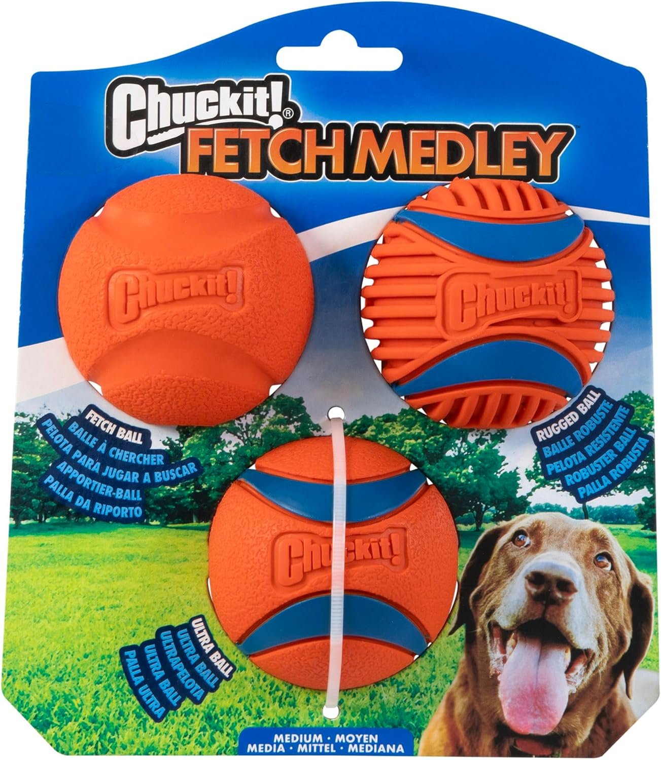 Chuckit! Ultra and Rugged Dog Balls, High-Bounce Fetch, Medium, Set of 3 Chuckit! Ultra and Rugged Dog Balls, High-Bounce Fetch, Medium, Set of 3
