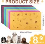 Chumia 8 Pcs Dog Towel for Drying, 40 x 24 Inch, Dog Paw and Bone, Colorful - Image 2