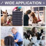 Chumia 8 Pcs Dog Towel for Drying, 55 x 28 Inch, Dog Paw and Bone, Gray - Image 2