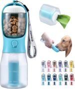 Cibaabo Dog Water Bottle with Food Container & Poop Bag Holder & Filter