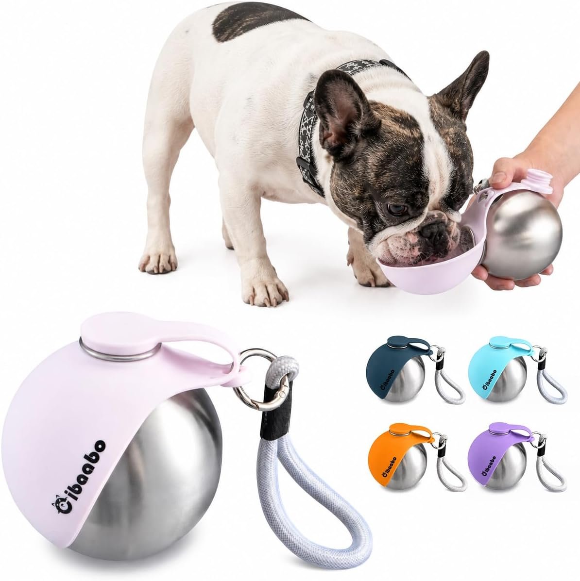 Cibaabo Portable Dog Water Bottle with Collapsible Silicone Bowl 10 oz Cibaabo Portable Dog Water Bottle with Collapsible Silicone Bowl 10 oz