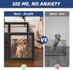 Clear Acrylic Dog Playpen Indoor Pet Pen, 24" H, Black, 12 Panels - Image 2