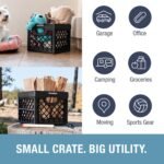CleverMade Collapsible Milk Crates For Storage, 25L 1 Pack, 50 lb, Obsidian - Image 2