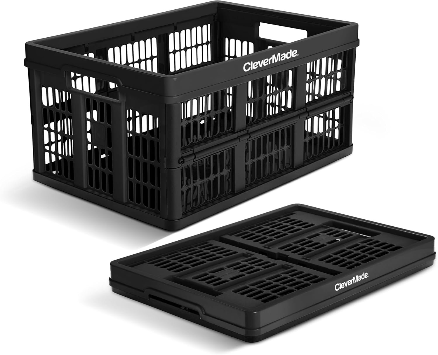 CleverMade Collapsible Utility Crate For Storage, 45L 1 Pack, Obsidian CleverMade Collapsible Utility Crate For Storage, 45L 1 Pack, Obsidian
