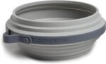 Cleverpup Nomad Large Collapsible Travel Dog Bowl - 4 Cup, Grey Silicone