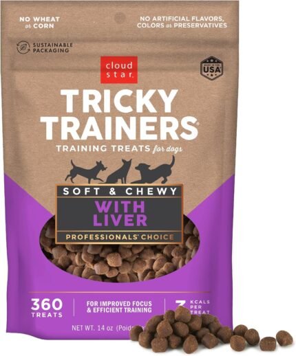 Cloud Star Tricky Trainers Soft & Chewy Dog Treats, Liver, 14 oz Bag