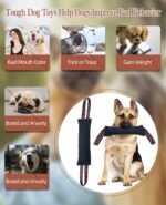Clysoru Tug Toy for Dogs Tug of War Dog Toy with 2 Strong Red Band Handles Lasting Training Equipment Puppy to Large Dogs Interactive Toy Best for Tug of War Pull Indestructible Rope Toys (Dark) - Image 2