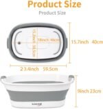 Collapsible Dog Bath Tub, Portable Puppy Bathtub with Drain Plug, Gray - Image 2
