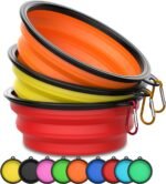 Collapsible Dog Bowl 3 PCS 20 oz Travel Pet Bowl with Carabiner Clip