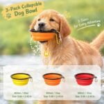 Collapsible Dog Bowl 3 PCS 20 oz Travel Pet Bowl with Carabiner Clip - Image 2
