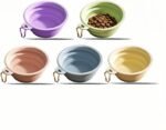 Collapsible Dog Bowl 5 Pack, Silicone Travel Pet Bowl with Carabiner