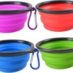 Collapsible Dog Bowls – 4 Pack, Portable Travel Water and Food Bowl with Carabiner Clip for Dogs and Cats – Ideal for Walking, Traveling, and Hiking