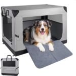 Collapsible Dog Crate 36 Inch for Medium-Large Dogs, Grey
