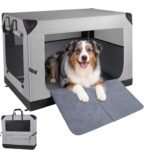 Collapsible Dog Crate 36 Inch for Medium-Large Dogs, Grey