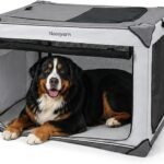 Collapsible Dog Crate for Extra Large Dogs 42 Inch, Portable Travel Soft Dog Kennel with 4-Door Mesh, XL Pet Crate Carrier Indoor & Outdoor, Grey