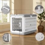 Collapsible Dog Crate for Medium/Small Dogs - 28" L Foldable Dog Cage No-Tool Assembly, Travel Dog Crate with 2 Wheels - Easy to Carry, Space-Saving, Indoor Outdoor Use, 27.96"(L) X18.3(W) X20.87(H) - Image 2