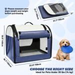 Collapsible Soft Dog Crate for Small Dogs, Portable Travel Kennel, Bule - Image 2