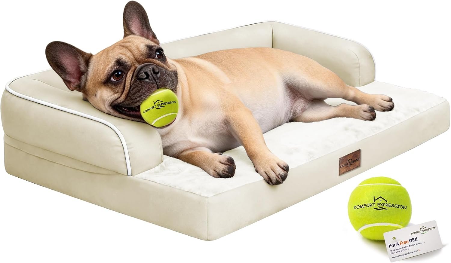 Comfort Expression Washable Dog Bed with Bolster for Medium to Large Dogs Comfort Expression Washable Dog Bed with Bolster for Medium to Large Dogs