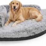 Corner Dog Bed for Large Dogs, 39″ Large Fluffy Orthopedic Pet Beds