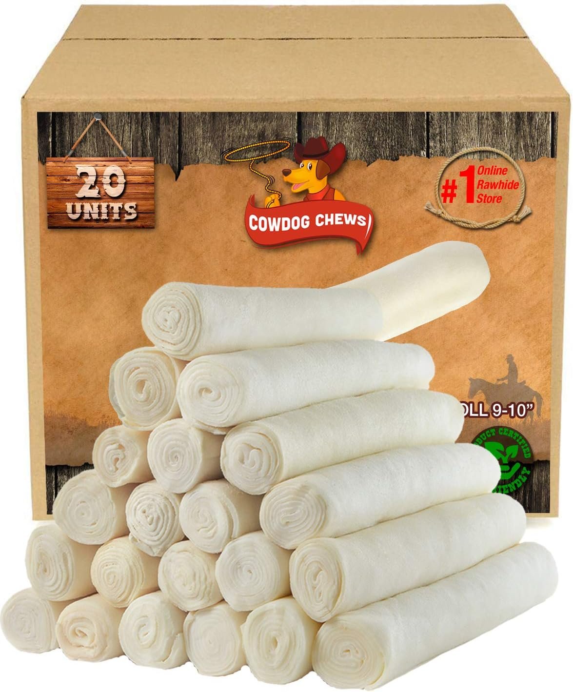 Cowdog Chews Retriever roll 9-10 inch All Natural Rawhide Product (20 Pack) Cowdog Chews Retriever roll 9-10 inch All Natural Rawhide Product (20 Pack)