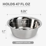 DEAYOU 4-Pack Stainless Steel Dog and Cat Bowl, Metal Food and Water Dish, 8.26" Basic Pet Feed Bowl for Large Medium Dog, 47 OZ Replacement Bowls for Elevated Stand, Dishwasher Safe - Image 2