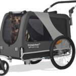 DOGGYHUT® Premium X Large Pet Bike Trailer & Stroller Up to 100 lbs (Gray)