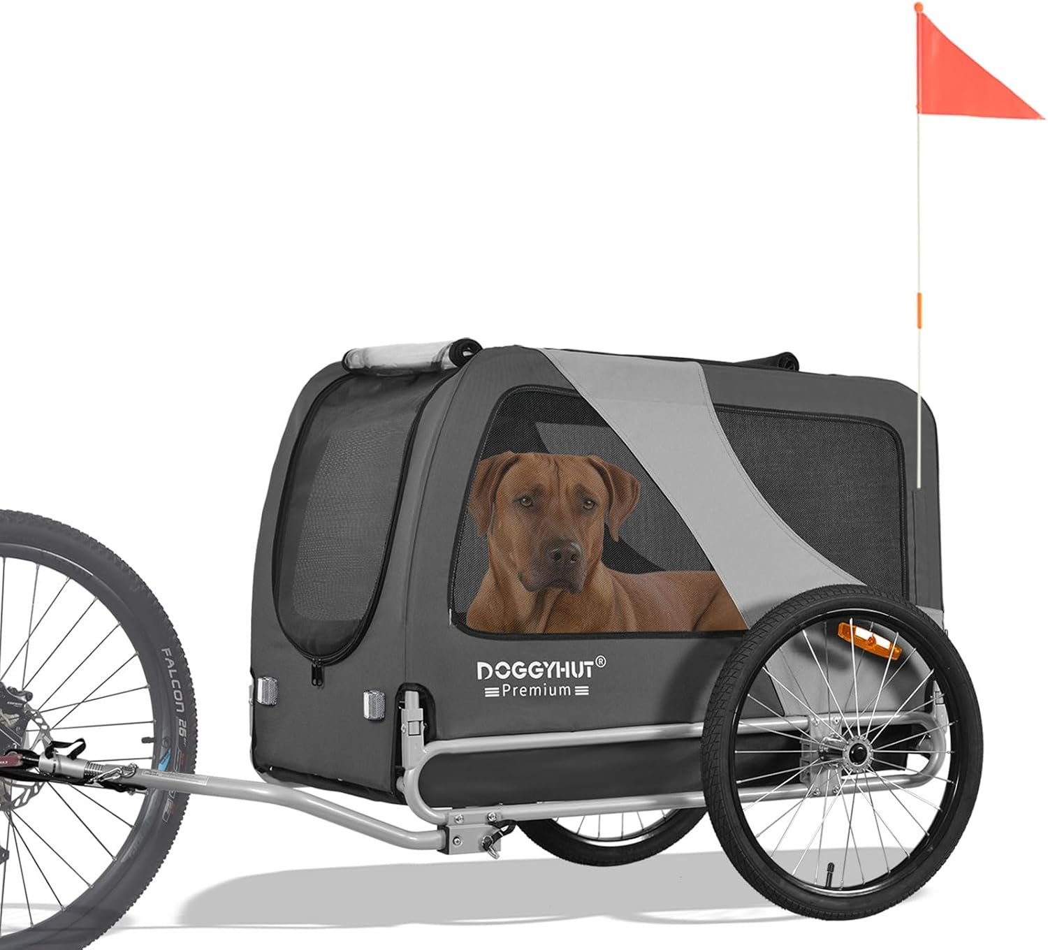 DOGGYHUT® Premium X Large Pet Bike Trailer Up to 100 lbs (Gray) DOGGYHUT® Premium X Large Pet Bike Trailer Up to 100 lbs (Gray)