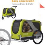 DOGGYHUT® Premium XL Pet Bike Trailer & Stroller Up to 100 lbs (Lime Green) - Image 2