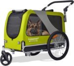 DOGGYHUT® Premium XL Pet Bike Trailer & Stroller Up to 100 lbs (Lime Green)