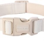DOGWONG Cotton Hemp Dog Collar, Heavy-Duty White Dog Collar Adjustable Soft Natural Fabric Pet Dog Collar Cute Wedding Puppy Necklace for Small Medium Large Dogs