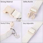 DOGWONG Cotton Hemp Dog Collar, Heavy-Duty White Dog Collar Adjustable Soft Natural Fabric Pet Dog Collar Cute Wedding Puppy Necklace for Small Medium Large Dogs - Image 2