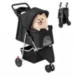DUMOS 3 Wheels Foldable Pet Stroller for Dogs and Cats, Lightweight