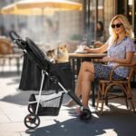 DUMOS 3 Wheels Foldable Pet Stroller for Dogs and Cats, Lightweight - Image 2