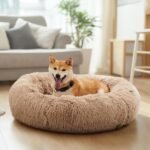 DUMOS 37.4 Inch Large Donut Dog Bed for Indoor Use, Fluffy Faux Fur Plush - Image 2