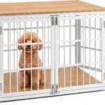 DUMOS Dog Crate Furniture 38 Inch Indoor Crate Dog Cage Wooden Kennel