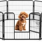 DUMOS Dog Playpen 24 Inch 8 Panels Indoor Outdoor Metal Pet Fence