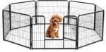 DUMOS Dog Playpen 24 Inch 8 Panels Indoor Outdoor Metal Pet Fence