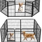 DUMOS Dog Playpen 32 Inch 8 Panels Indoor Outdoor Metal Pet Fence