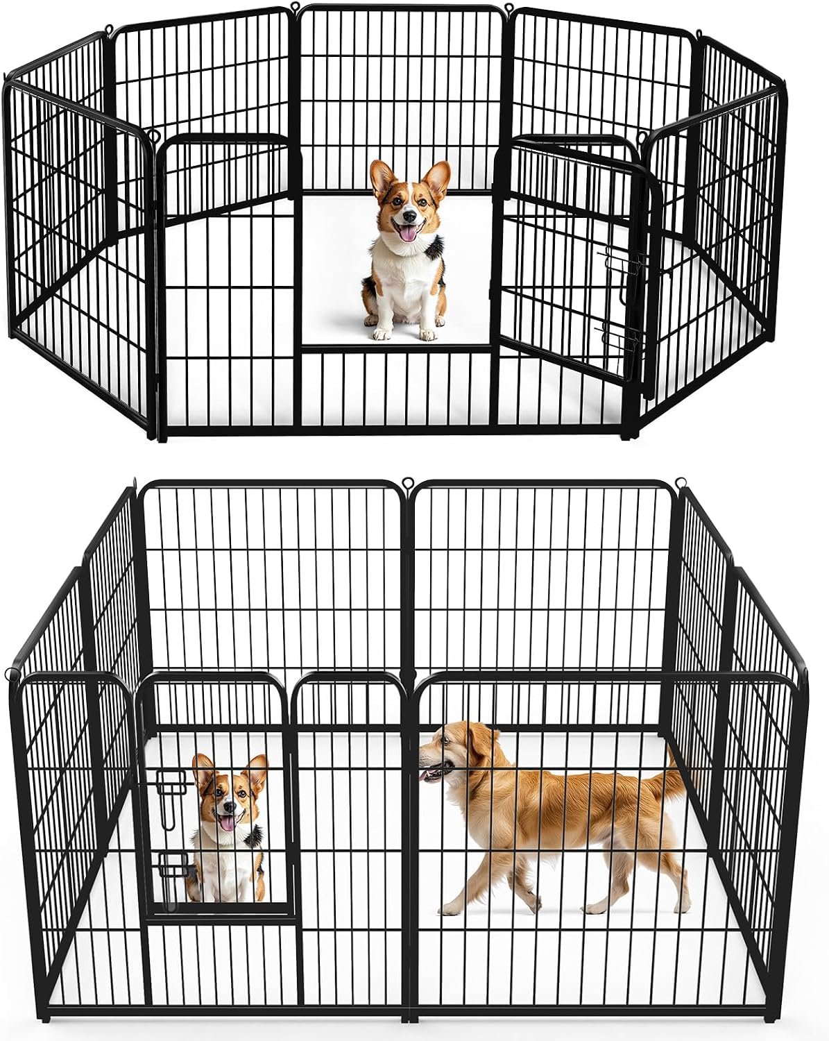 DUMOS Dog Playpen 32 Inch 8 Panels Indoor Outdoor Metal Pet Fence DUMOS Dog Playpen 32 Inch 8 Panels Indoor Outdoor Metal Pet Fence
